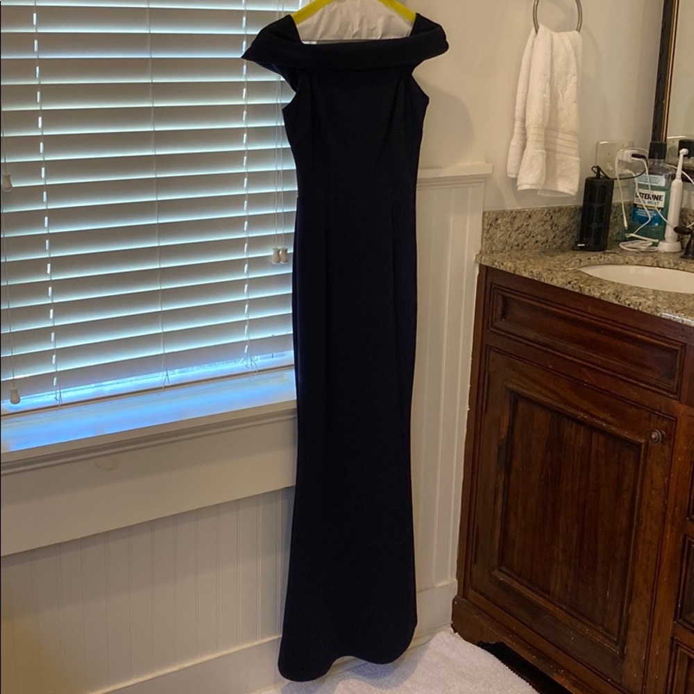 Navy blue off the shoulder Katie May dress
